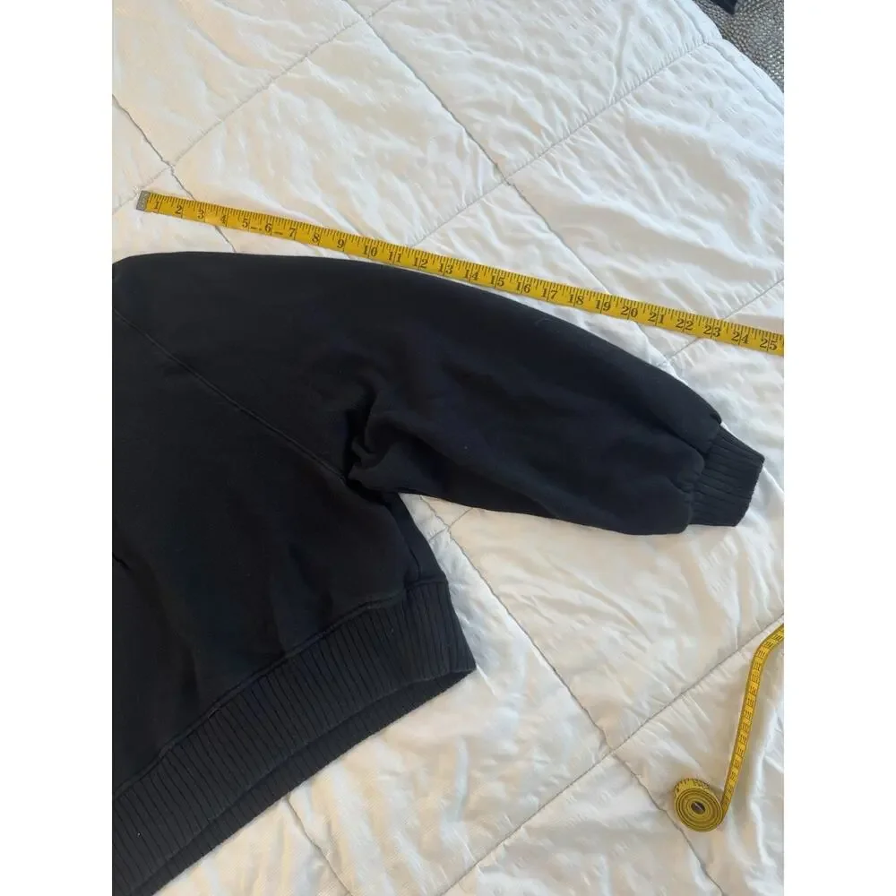 Aerie Quarter Snap Sweatshirt Oversized Black Henley Women's XS Loungewear